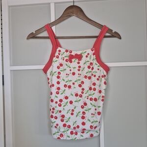 Elle Cherry Print Top with Red and Green